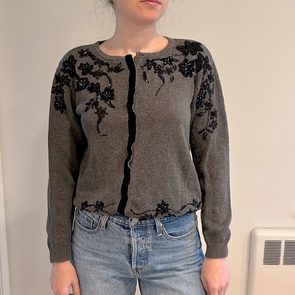 VTG Tiara international embroidered button down cardigan size S - Picture 2 of 7